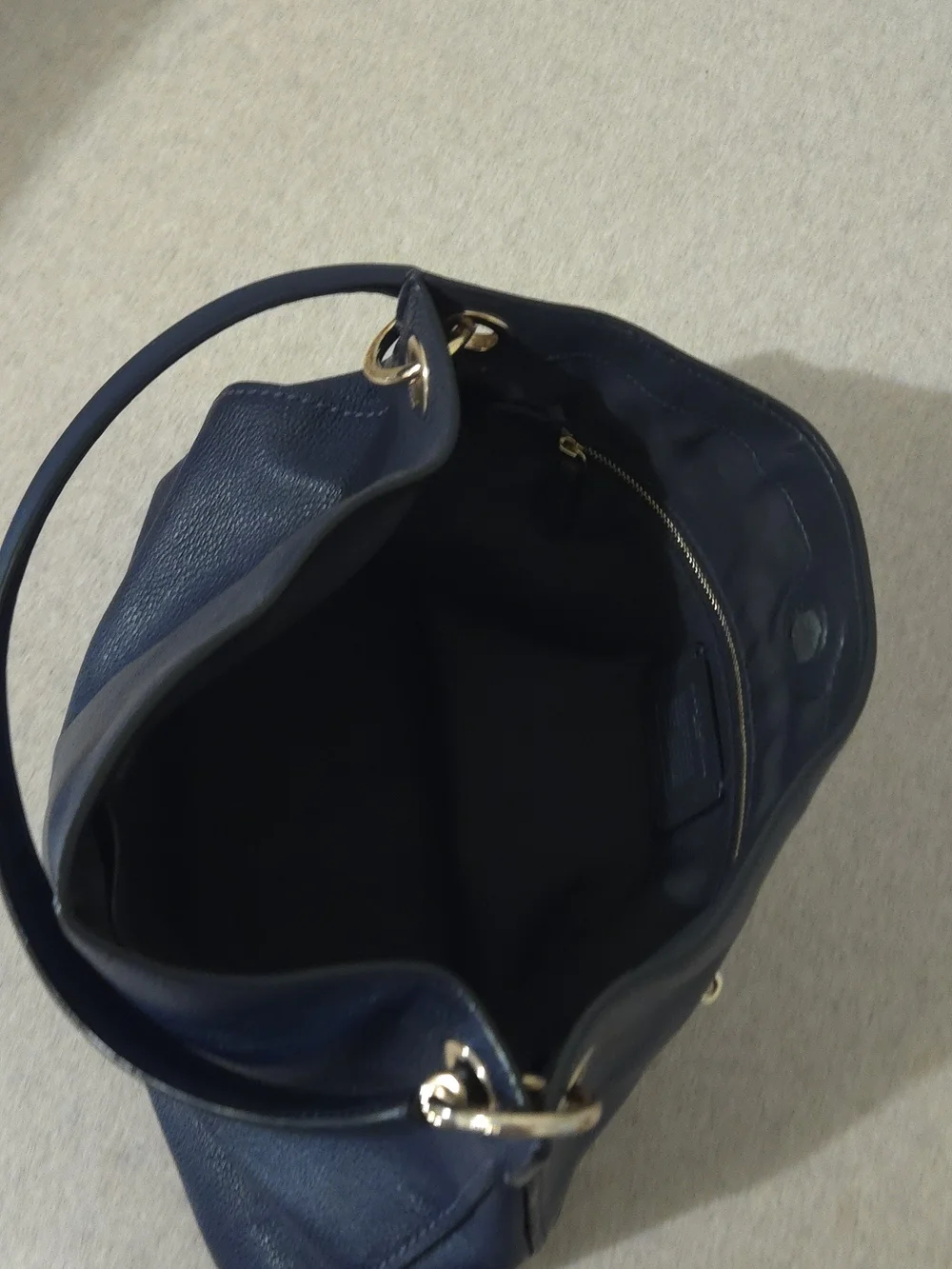 Coach Navy Leather Shoulder Bag